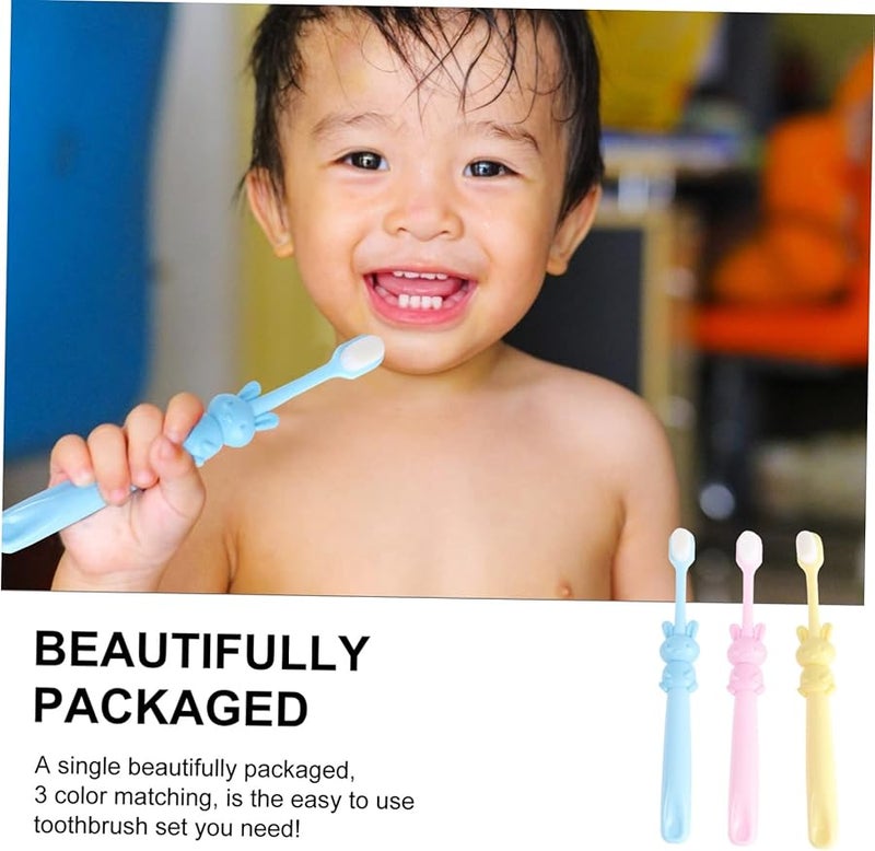 Cartoon Rabbit Toothbrush Set 3Pcs Soft Bristles For Kids Oral Care - Image 5