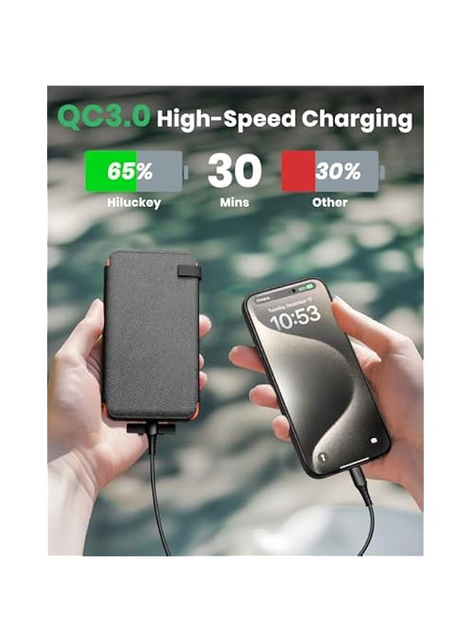 General Solar Charger 25000mAh, Outdoor USB C Portable Power Bank with 4 Solar Panels, 3A Fast Charge External Battery Pack with 3 USB Outputs Compatible with Smartphones, Tablets, etc.  - Image 2