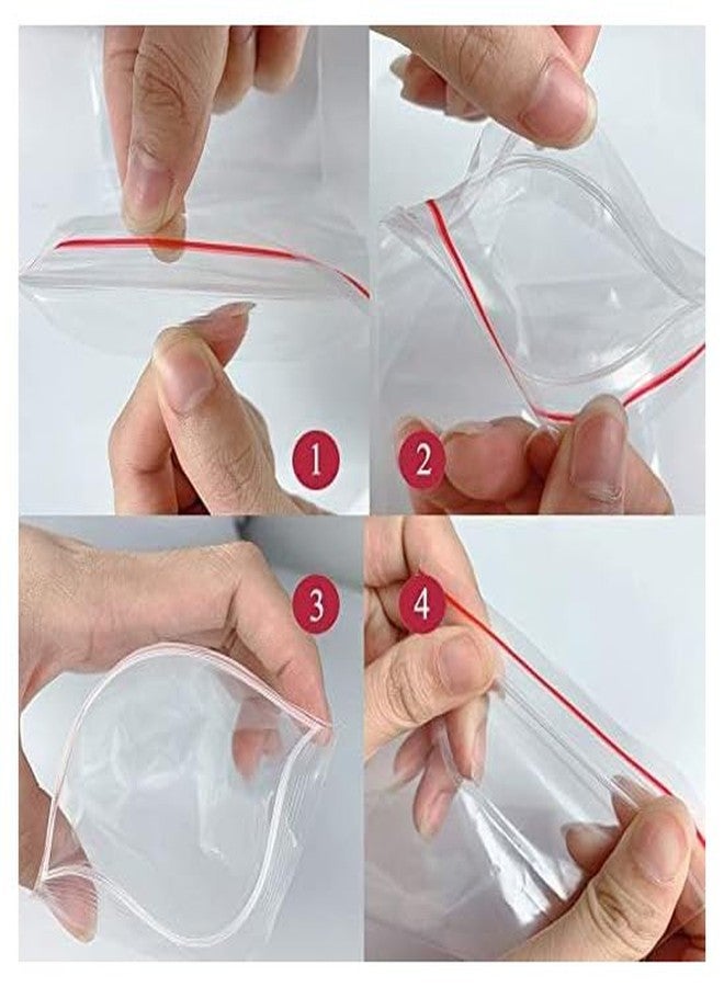 STARGAZE Premium Ziplock Bags/Ziplock Pouches For Storage, Freezer RE-USABLE zip lock, Ziplock Bags For Fridge Storage, Zip lock bags Transparent. 225 guage thickness (6" x 8") - Image 2