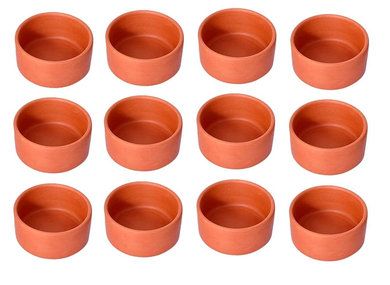 SHRIYAM CRAFTS شريام كرافتس وعاء طيني/وعاء تقديم/وعاء فخاري لتقديم الزبادي والخضروات (أوعية شاتني) (8) عبوة من 8 - Image 4