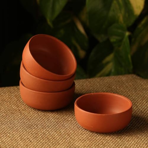 SHRIYAM CRAFTS شريام كرافتس وعاء طيني/وعاء تقديم/وعاء فخاري لتقديم الزبادي والخضروات (أوعية شاتني) (8) عبوة من 8 - Image 2