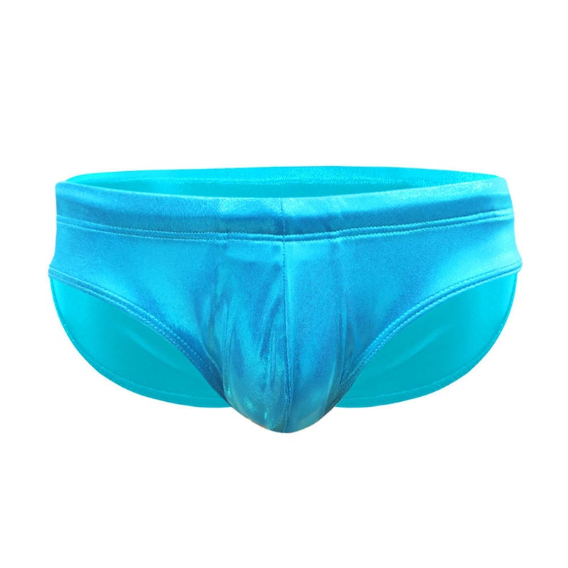 UXH and sexy imitation leather sequins tight triangle swimming trunks catwalk nightclub performance briefs beach swimming trunks - Image 1