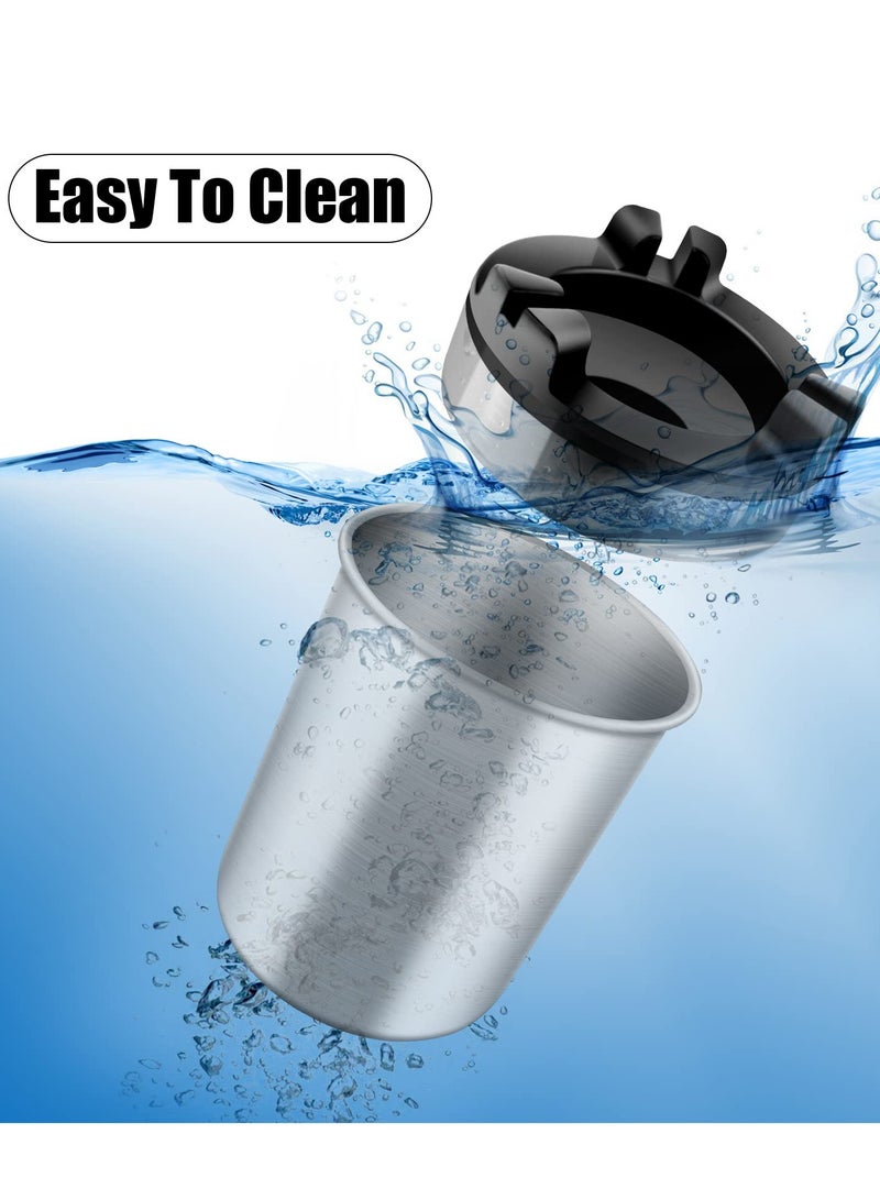 Ashtray with Water Tank, Standing Ashtray with Trash Can, Ashtray and Waste Disposal for for Patio Home Office, Silver - Image 3