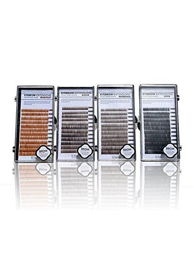 KC Republic Eyebrow Extensions Kit With 4 Trays Of Mink Eyebrows In Blonde/Light Brown Brown Dark Brown Black Comes On Mixed Length Trays 58 Mm Mix Eyebrow Extension Glue & Extension Tweezers - Image 3