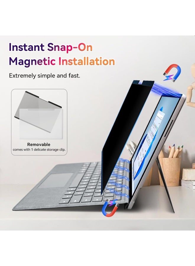 Magnetic Privacy Screen for Microsoft Surface Pro 11/10/9/8/X, Surface Pro Privacy Filter 13 Inch, Anti-Glare Blue Light Laptop Computer Monitor Screen Protector - Image 3