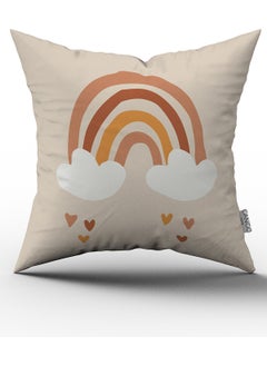 Cango Home Cream Orange Bohemian Rainbow Patterned Digital Printed Throw Pillow Pillow Case CGH730  - Image 2