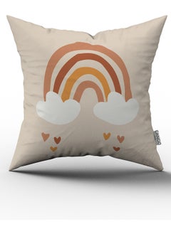 Cango Home Cream Orange Bohemian Rainbow Patterned Digital Printed Throw Pillow Pillow Case CGH730  - Image 1