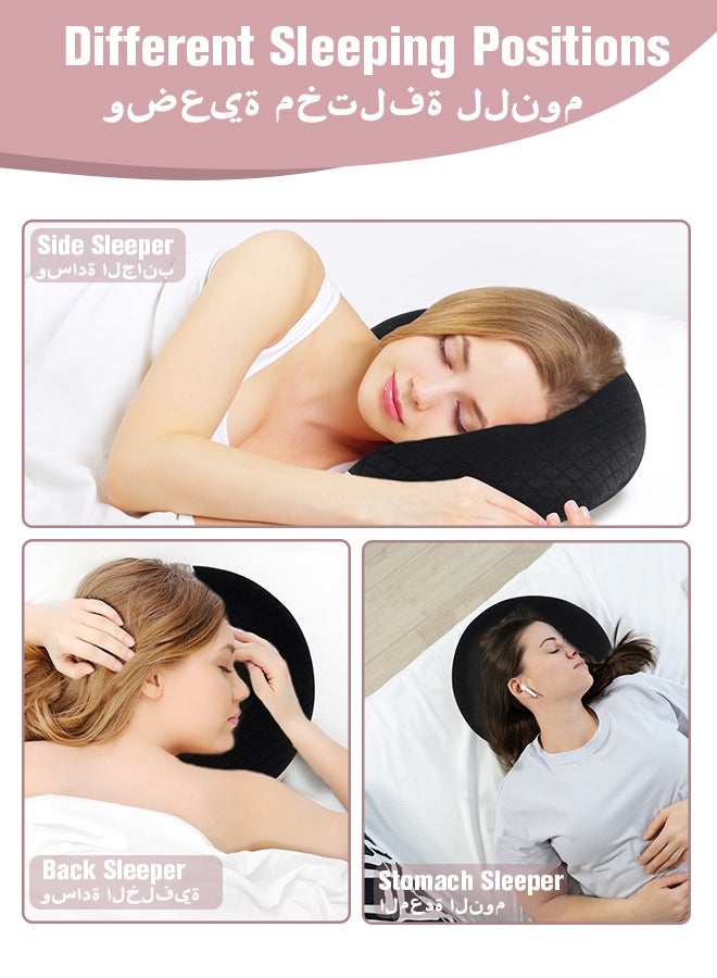 Ear Piercing Pillows for Side Sleeper with Ear Hole CNH Piercing Pillows Support Head Ear Pain Relief Ear Pressure Sore Side Sleeping Ear Guard, Black  - Image 5