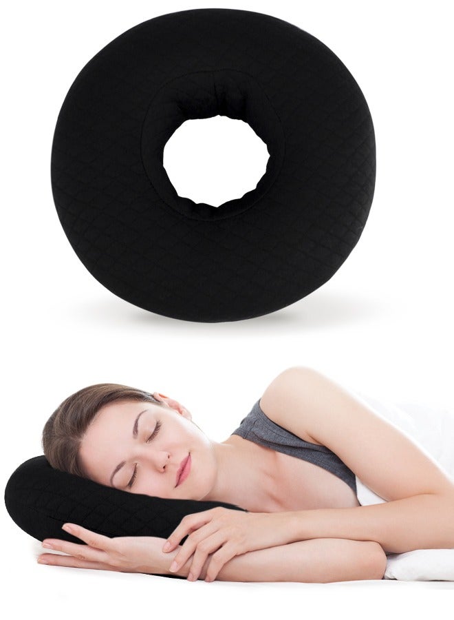 Ear Piercing Pillows for Side Sleeper with Ear Hole CNH Piercing Pillows Support Head Ear Pain Relief Ear Pressure Sore Side Sleeping Ear Guard, Black  - Image 1