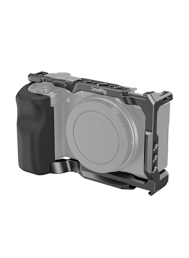 SMALLRIG ZV-E10 Cage with Silicone Handle and Built-in Threaded Holes, Cold Shoe and Quick Release Plate for Sony ZV-E10-3538