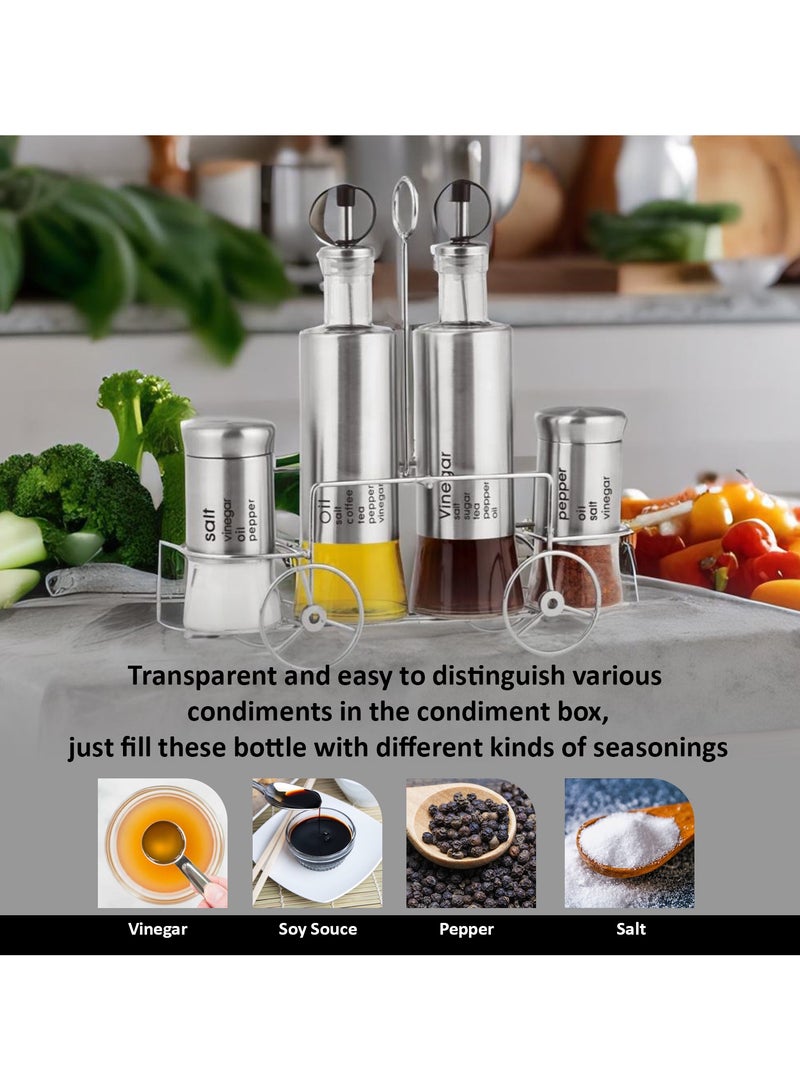 المنزل الذكي بهارات بهارات فلفل ملح توابل | طقم طهي 5 قطع من الفولاذ المقاوم للصدأ لهزازات الملح والفلفل والعقرب والفلفل والمزيد | سالت شاكر من هوم سمارت - Image 2