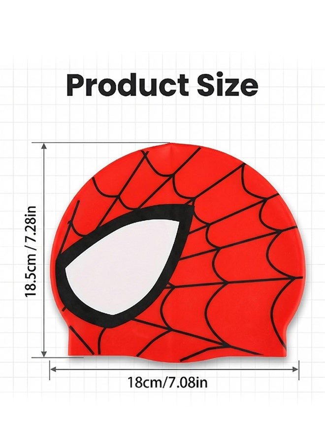 SPIDERMAN Kids Spider-Man Swimming Cap & Goggles Set, Cartoon Marvel Spider Man Silicone Swim Hat Anti-Fog Waterproof Swimming Glasses for Boys Pool Beach Water Sports - Image 4