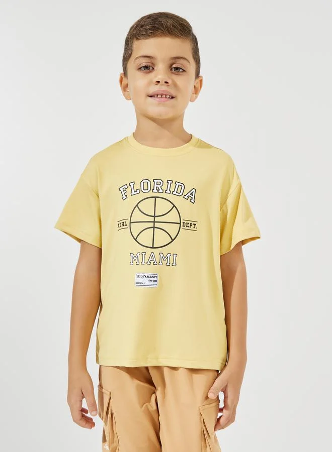 Styli Graphic Print Oversized T-Shirt & Cargo Joggers Set