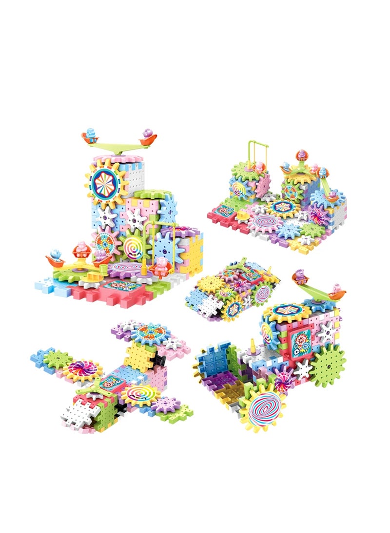 213 Pieces Electric Building Blocks Gear Toys Set Educational DIY Construction Plastic Building Blocks Toy Fun Learning Building Blocks Children Birthday Gift - Image 3