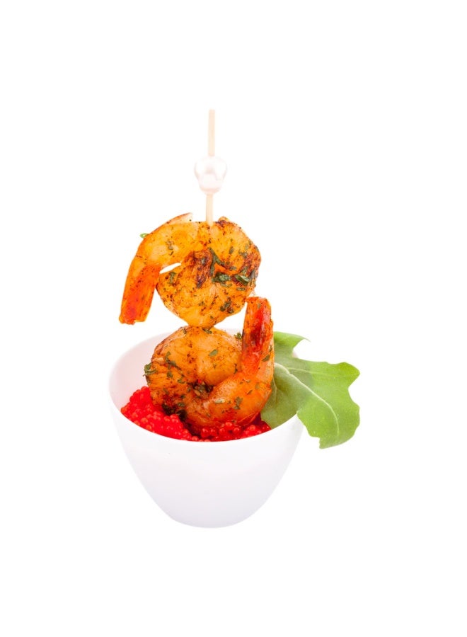 Restaurantware 2 Ounce Mini Tasting Bowls, 100 Round Bowls- Disposable, Heavy-Duty, White Plastic Dessert Bowls, For Weddings Or Catering - Image 2