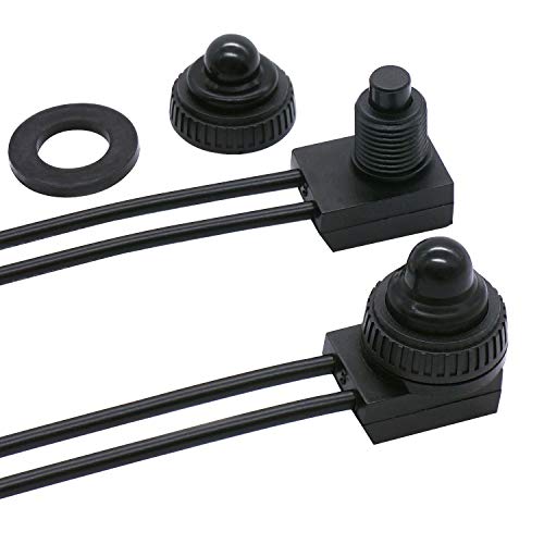 TWTADE مفتاح دفع مقاوم للماء TWTADE 2PCS 12V ON/Off SPST للدراجة النارية/سيارة أوتوماتيكية مروحة حمام مع خطوط 4.5'' KP-107 - Image 1