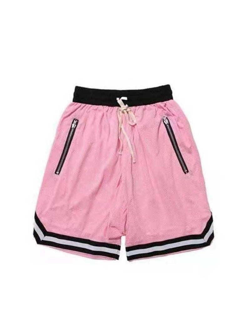 general Plus Size Casual Men Striped Basketball Shorts Summer Drawstring Sports Pants - Image 1