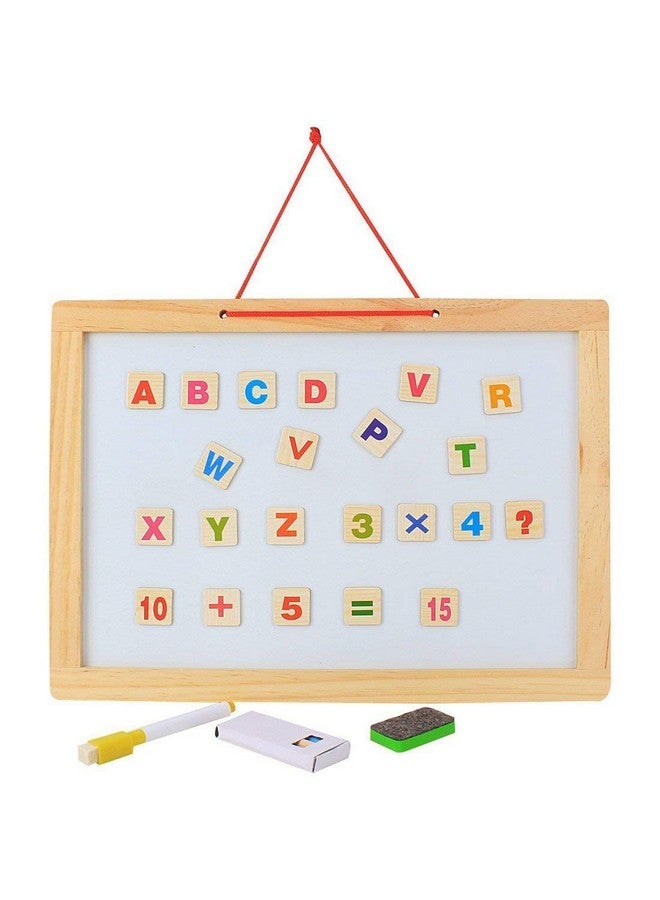 فنبلاست لوحة فن بلاست المغناطيسية الخشبية ذات الوجهين باللونين الأبيض والأسود مع تانجرام وحروف وأرقام (الحجم: 37 × 27 سم (كبير)) - Image 4