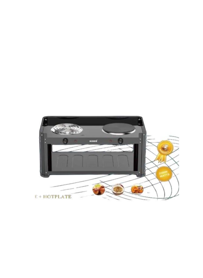 كروس موقد كهربائي ذات موقدين تصميم عصري يناسب كل الأذواق جودة عالية بقدرة كهربائية 2500 واط موديل KR-5711 - Image 1