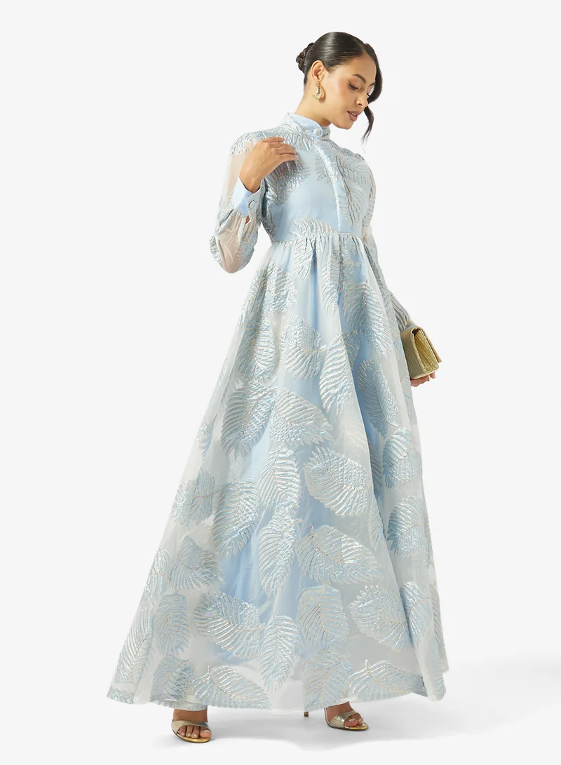 Golden Apple  Organza With Leaf Design Dress for Women | Best Price UAE