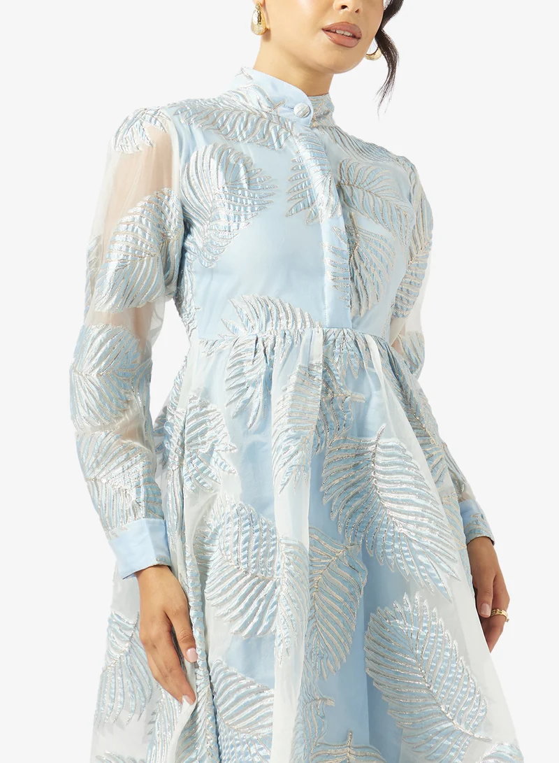 Golden Apple  Organza With Leaf Design Dress for Women | Best Price UAE