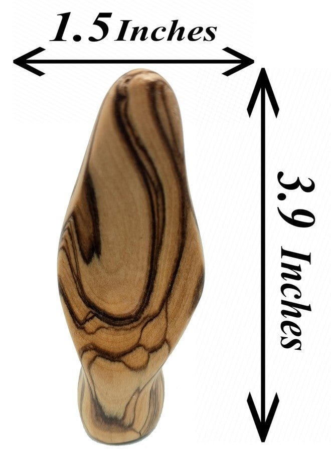 Zuluf Olive Wood Virgin Holding Mary 3.9" - Hand Carved Minimalist Our Lady Figurine Meditation Prayer Home Décor - Image 2