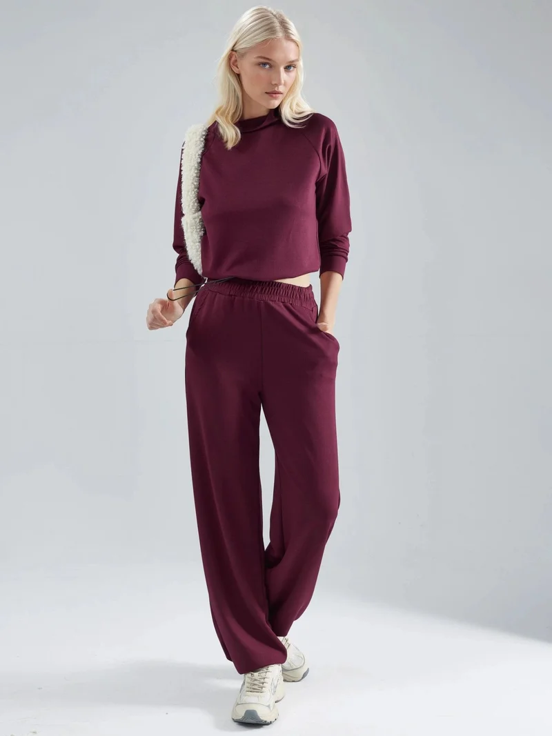 HICCUP Modal Touch Half Turtleneck Blouse & Elastic Waist Pants Bersan Collection