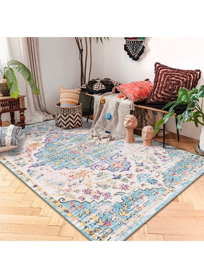 Anna 80*120cm Vintage Persian Style Living Room Carpet - Soft, Washable, Non-Slip, Stain Resistant, Easy to Maintain for Bedroom and Lounge - Image 1