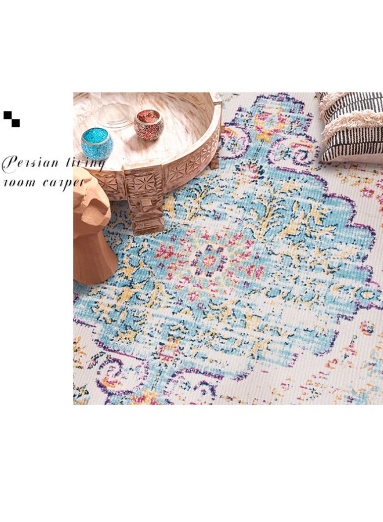 Anna 80*120cm Vintage Persian Style Living Room Carpet - Soft, Washable, Non-Slip, Stain Resistant, Easy to Maintain for Bedroom and Lounge - Image 2