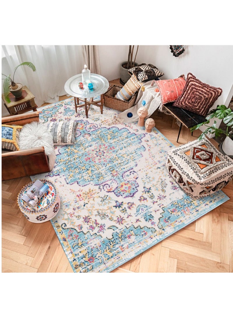 Anna 80*120cm Vintage Persian Style Living Room Carpet - Soft, Washable, Non-Slip, Stain Resistant, Easy to Maintain for Bedroom and Lounge - Image 3