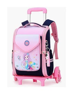 Children Trolley School Bags Large Capacity Kids' Bookbag Students Rolling Backpack Travel Wheeled Kids' Luggage Bag for Elementary Girls Schoolbag