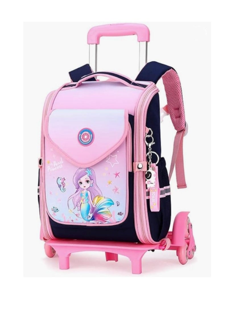 Generic - Children Trolley School Bags Large Capacity Kids' Bookbag Students Rolling Backpack Travel Wheeled Kids' Luggage Bag for Elementary Girls Schoolbag - Image 1