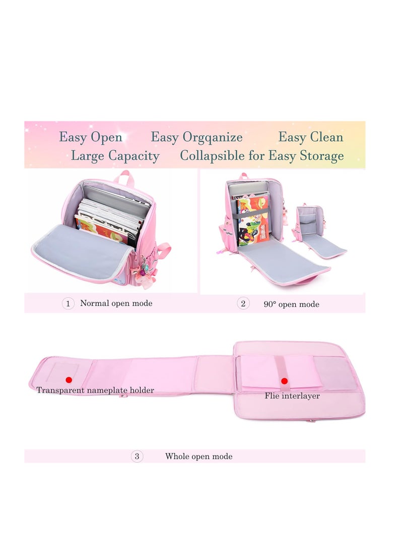 Generic - Children Trolley School Bags Large Capacity Kids' Bookbag Students Rolling Backpack Travel Wheeled Kids' Luggage Bag for Elementary Girls Schoolbag - Image 1