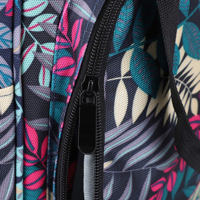 Blue Leaves Knitting Bag Crochet Organizer Durable Fabric Large Capacity Travel Craft Supplies Tote - Image 3