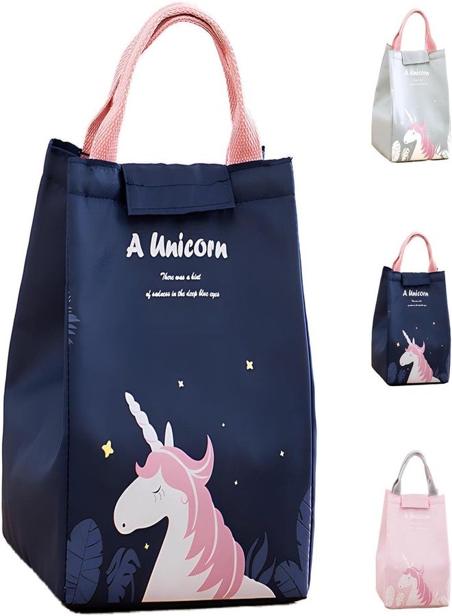 Keetly Pony Lunch Bag Tote，Insulated Lunch Bag，Bag for Women Wide Open Insulated Cooler Bag Water-Resistant Thermal Leak-Proof Lunch Organizer for Men Girls Children Outdoor Picnic Work. (Navy Blue) - Image 1