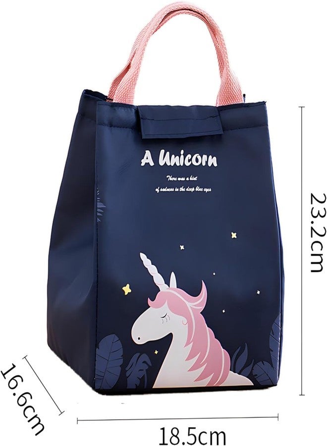 Keetly Pony Lunch Bag Tote，Insulated Lunch Bag，Bag for Women Wide Open Insulated Cooler Bag Water-Resistant Thermal Leak-Proof Lunch Organizer for Men Girls Children Outdoor Picnic Work. (Navy Blue) - Image 2