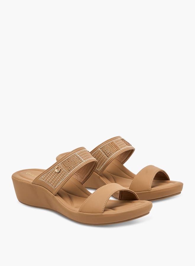 Le Confort Women Embellished Slip-On Sandals with Wedge Heels - Image 3