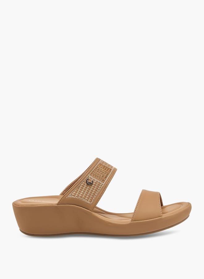 Le Confort Women Embellished Slip-On Sandals with Wedge Heels - Image 1