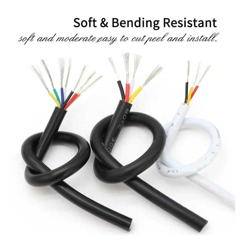 10M UL2464 Sheathed Electrical Wire Channel Audio Line 2 3 4 5 6Cores PVC Insulated Copper Wire Joyful(Black 22AWG,10 Meters-2 Cores) - Image 5