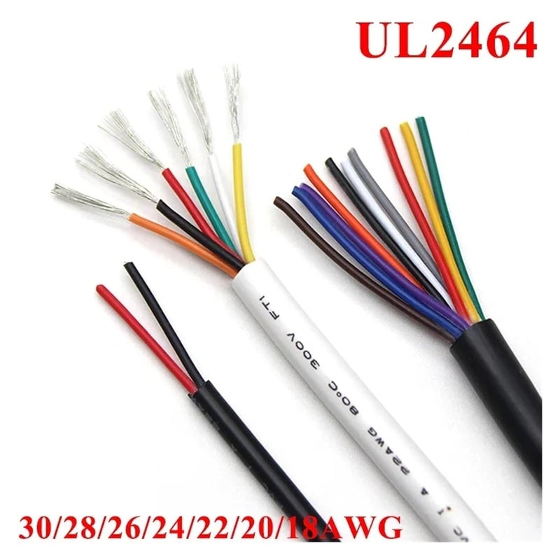 10M UL2464 Sheathed Electrical Wire Channel Audio Line 2 3 4 5 6Cores PVC Insulated Copper Wire Joyful(Black 22AWG,10 Meters-2 Cores) - Image 3