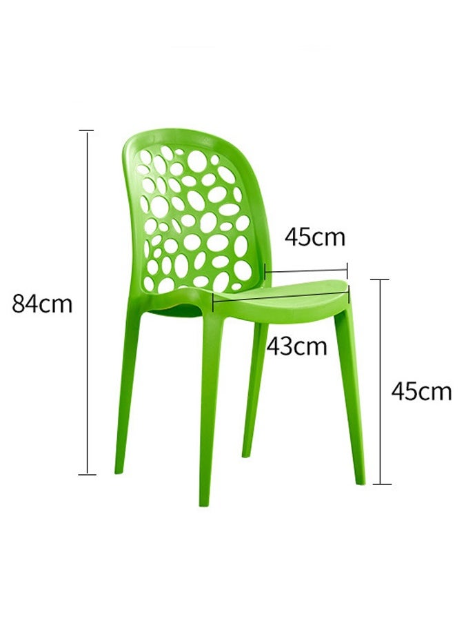 LANNY Jeffcoco Furniture back hole design stackable chair Injection processing Fixed leg plastic leisure chair outdoor/indoor outside/inside Patio/Garden chair Water/sun proof Dining chair (White 1 piece)  - Image 4