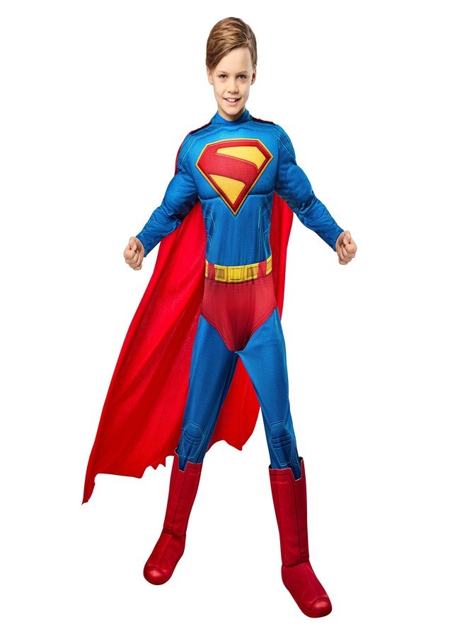 Rubies Superman Deluxe Kids Boys Costume, Jumpsuit with Shoe Covers and Cape, Small, for Superhero Dress Up, Parties and Halloween - Image 1