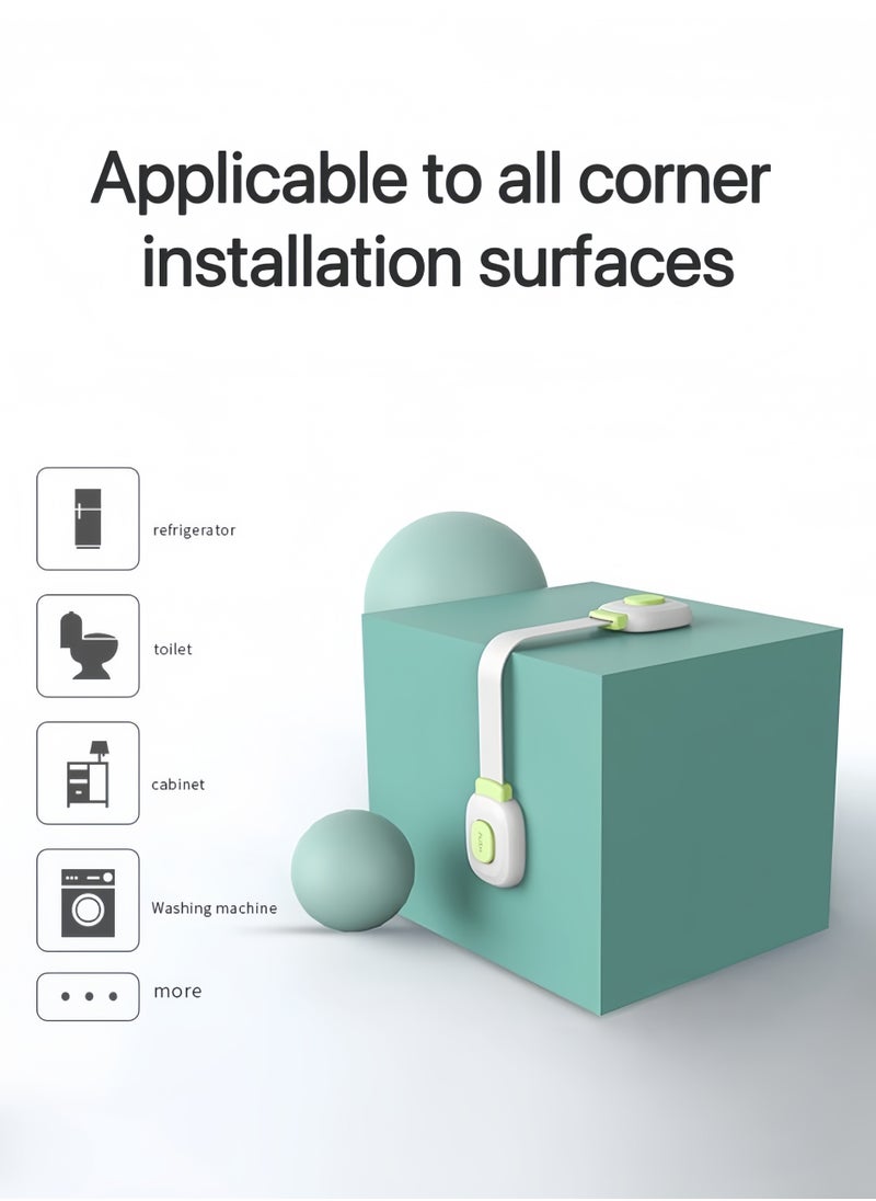 Generic Premium Child Safety Lock, Made Of Eco-Friendly Abs And Pvc Materials, Genuine 3M Double-Sided Tape, Press-To-Unlock, Suitable For Corner Installation In Homes, Upgraded Safety Protection, Gray  - Image 4