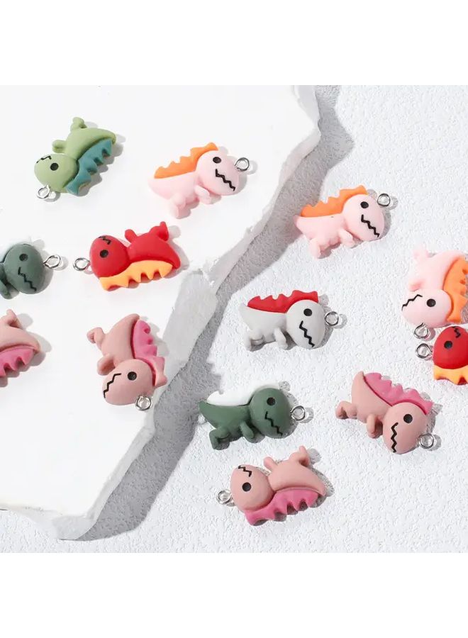 Mixed Color 10pcs Acrylic Cute Dinosaur Pendant DIY Handmade Keychain Bag Accessories - Image 4