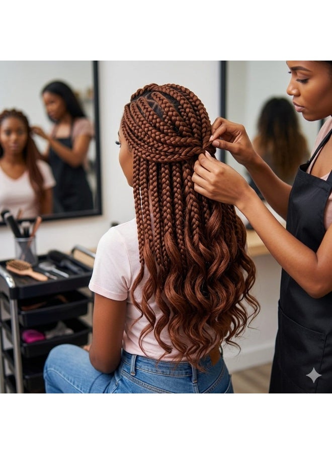 Chocolate Brown Kanekalon Braiding Hair Extensions for Box Braids & Afro Styles - 60cm Long - Professional Synthetic Hair - Image 2