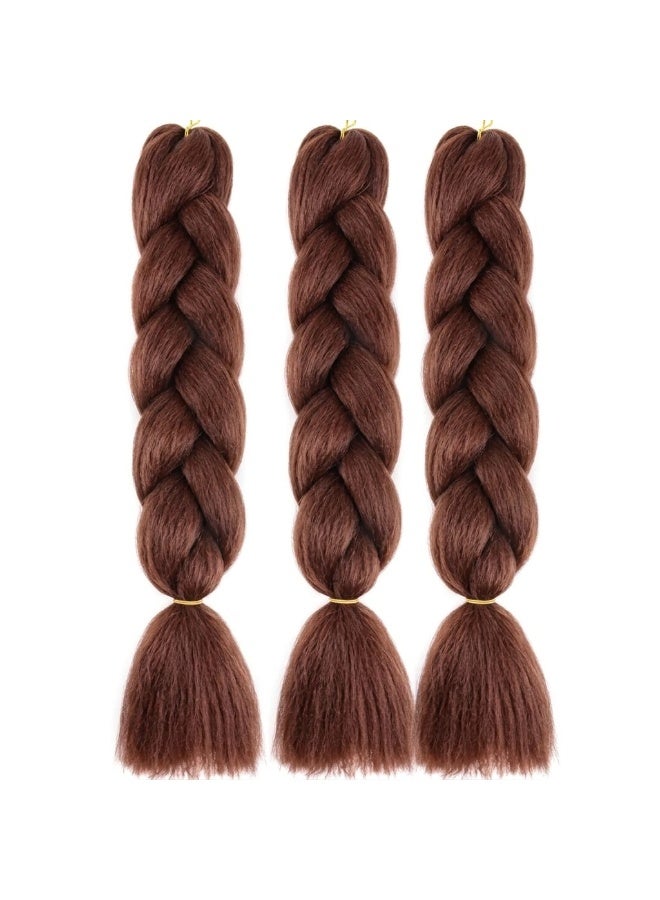 Chocolate Brown Kanekalon Braiding Hair Extensions for Box Braids & Afro Styles - 60cm Long - Professional Synthetic Hair - Image 3