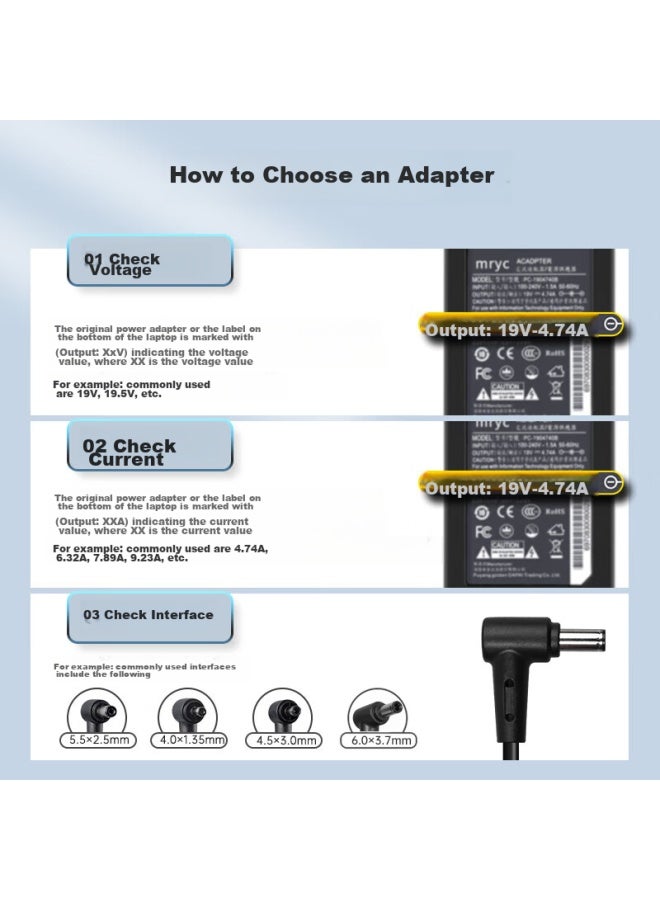 Mryc Asus Tianxuan 3 Moba 5 Xinruihan 16 Laptop Charger, 20v12a Power Adapter Cable, 240w, Compatible With Rog Bingren 4plus 6.0*3.7 - Image 5