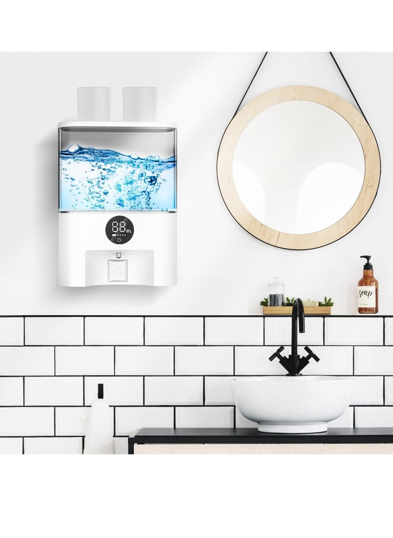 Excefore Automatic Mouthwash Dispenser Touchless, Wall Mounted Mouthwash Pump Dispenser, with 4 Adjustable Dispensing Levels, 500mL/17.60oz for Bathroom Kids and Adults  - Image 2