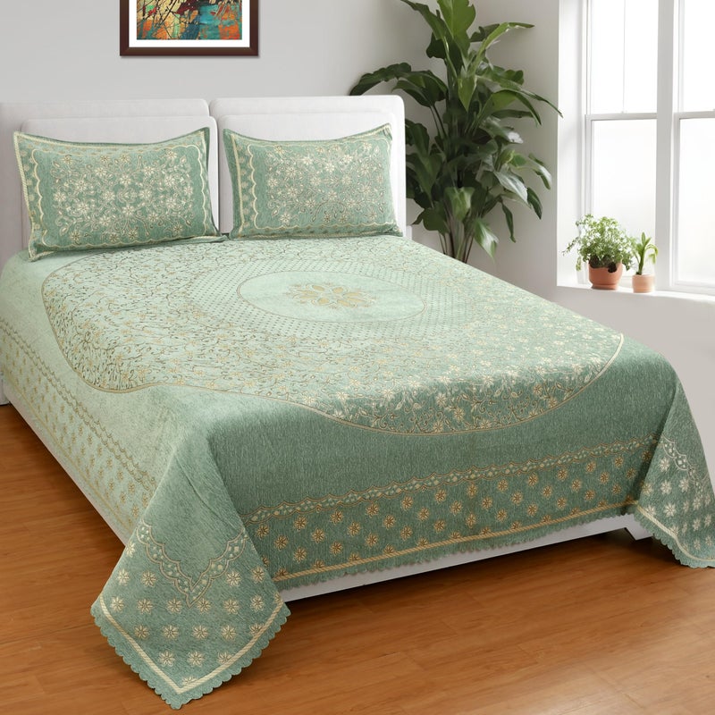 jayvaam Luxury Velvet Bedsheet – King Size Luxury Bed Sheet – Ultra Soft, Cozy & Warm Bedding for Bedroom – Hypoallergenic & Elegant Velvet Texture (Crystal 01 Pista 100X100, Velvet Bedsheet) - Image 5