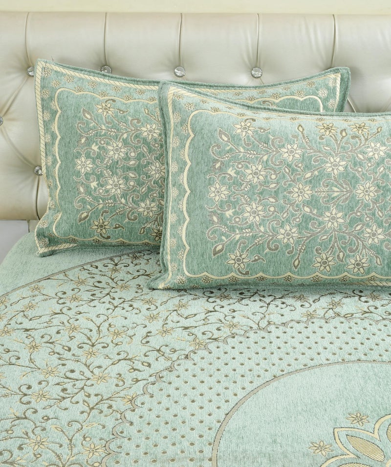 jayvaam Luxury Velvet Bedsheet – King Size Luxury Bed Sheet – Ultra Soft, Cozy & Warm Bedding for Bedroom – Hypoallergenic & Elegant Velvet Texture (Crystal 01 Pista 100X100, Velvet Bedsheet) - Image 3